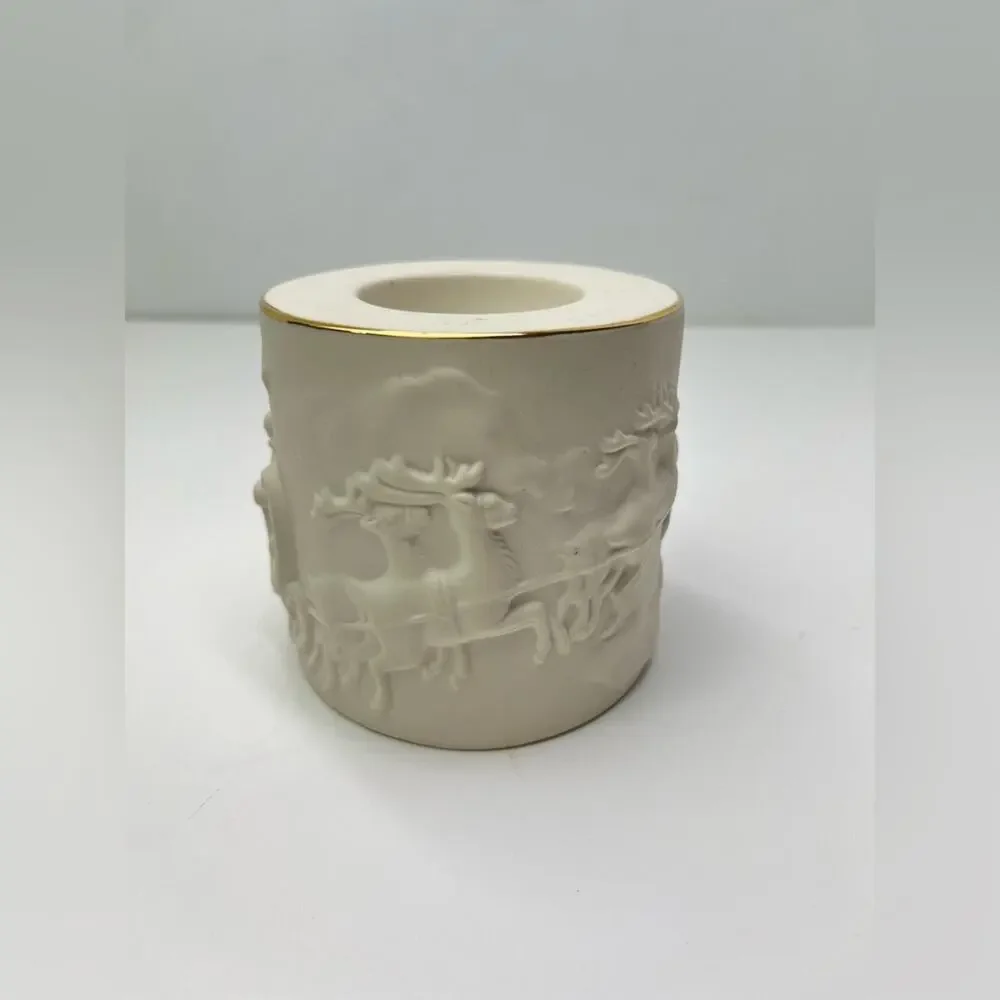 Lenox Radiant Light Votive Porcelain Santa Claus Christmas Holiday Candleholder